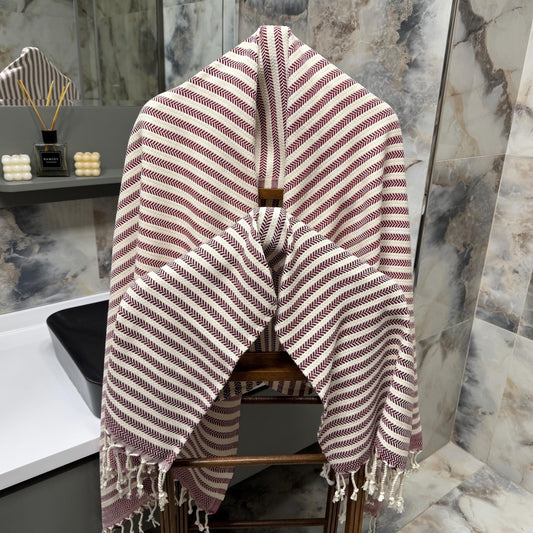 Handwoven Turkish Cotton Towel Hand Size and Beach/Bath Size: Personalized Embroidery Gift.