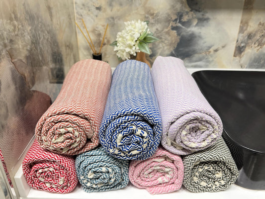 Handwoven Turkish Cotton Peshtemal Towel, Personalized Embroidery