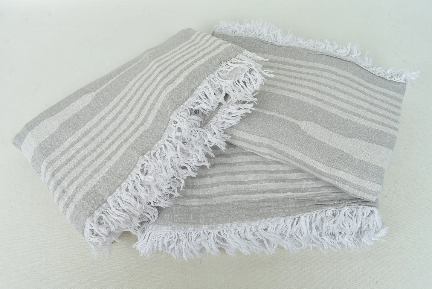 Handwoven Gray Patterned Blanket, Turkish Bedspread, 60x83 Inches