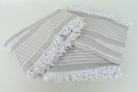Handgewebte graue gemusterte Decke, türkische Tagesdecke, 150x210 cm