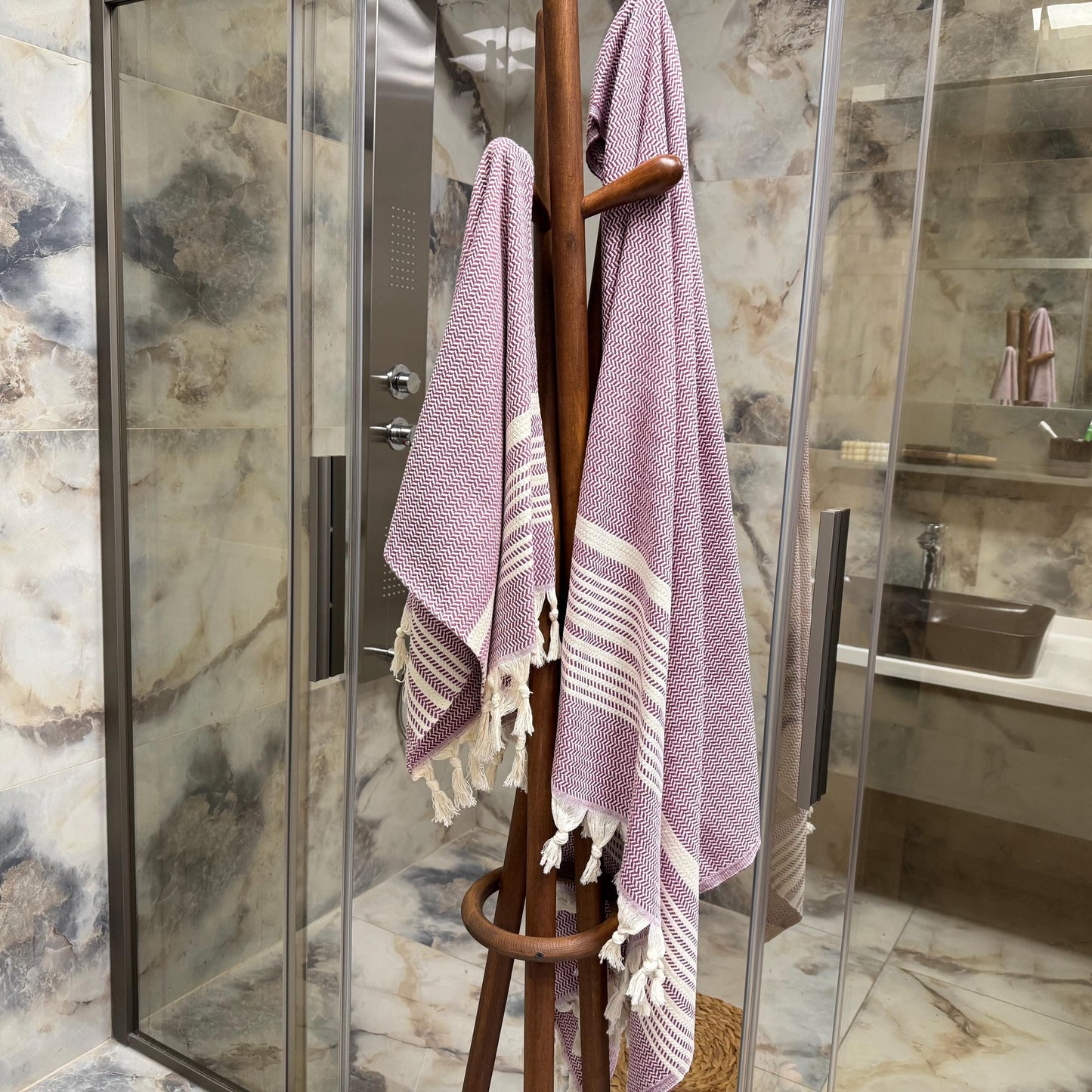 Personalized Turkish Peshtemal Towel: Handwoven Cotton, Beach or Kitchen