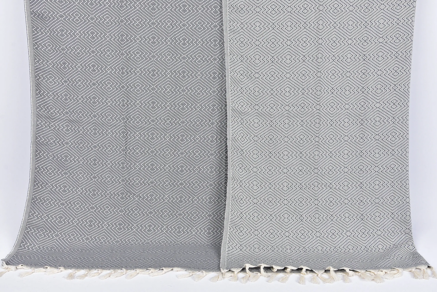 Turkish Cotton Blanket Throw Beige, 79x103 Inches