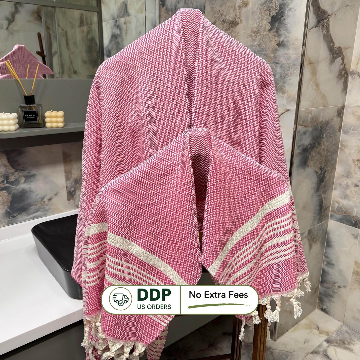 Personalized Turkish Peshtemal Towel: Handwoven Cotton, Beach or Kitchen