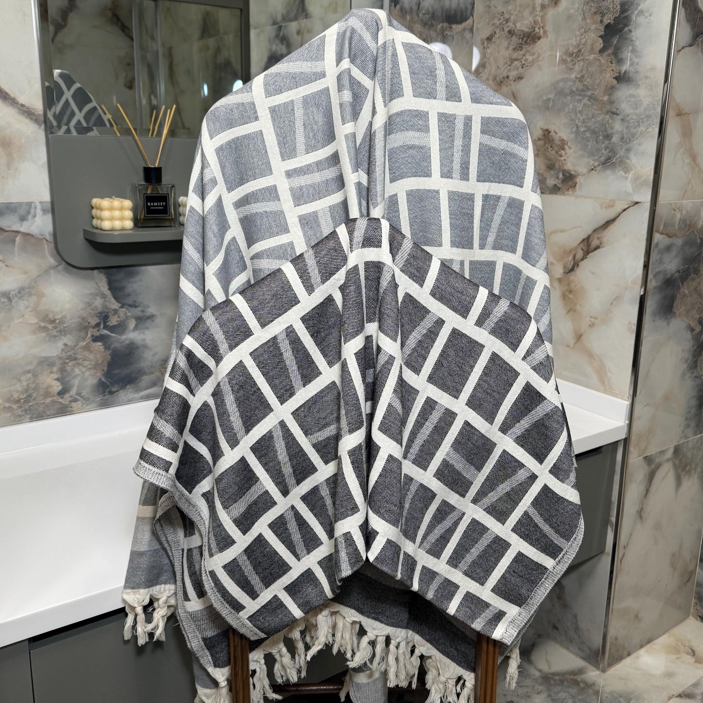 Personalized Turkish Cotton Towel: Custom Embroidered Bath & Beach Gift
