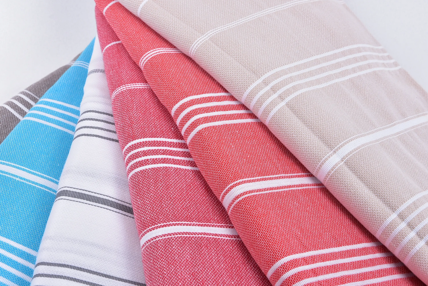 Winter Blanket Turkish Cotton Beige Striped, 63x87 Inches
