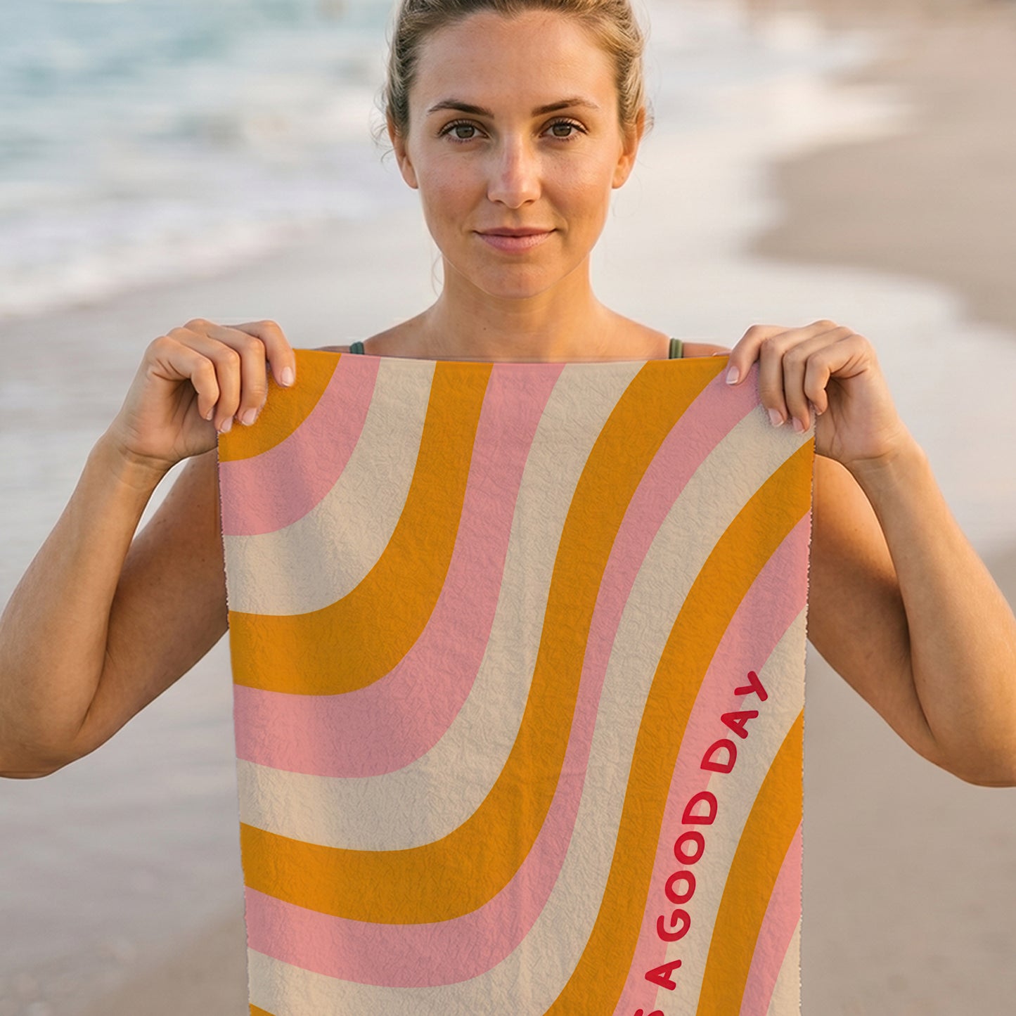 Everyday Good Day Retro Wave Printed Towel