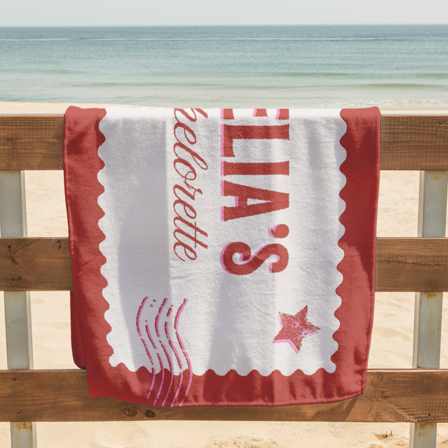 Amelia Bachelorette Postcard Printed Towel