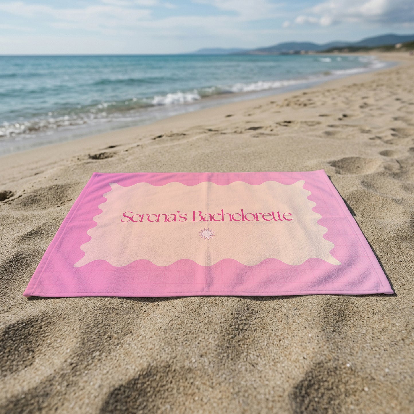 Serena Bachelorette Pink Frame Printed Towel