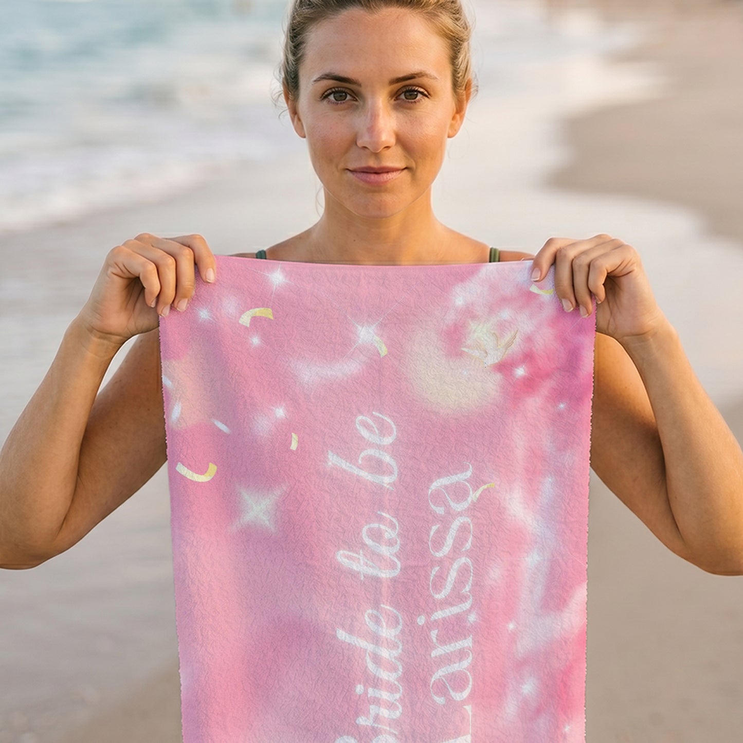 Bride To Be Pink Sky Printed Towel