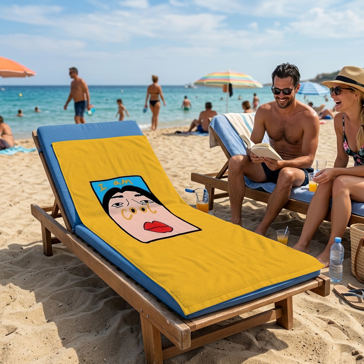 Yellow Selfie Portrait Printed Towel