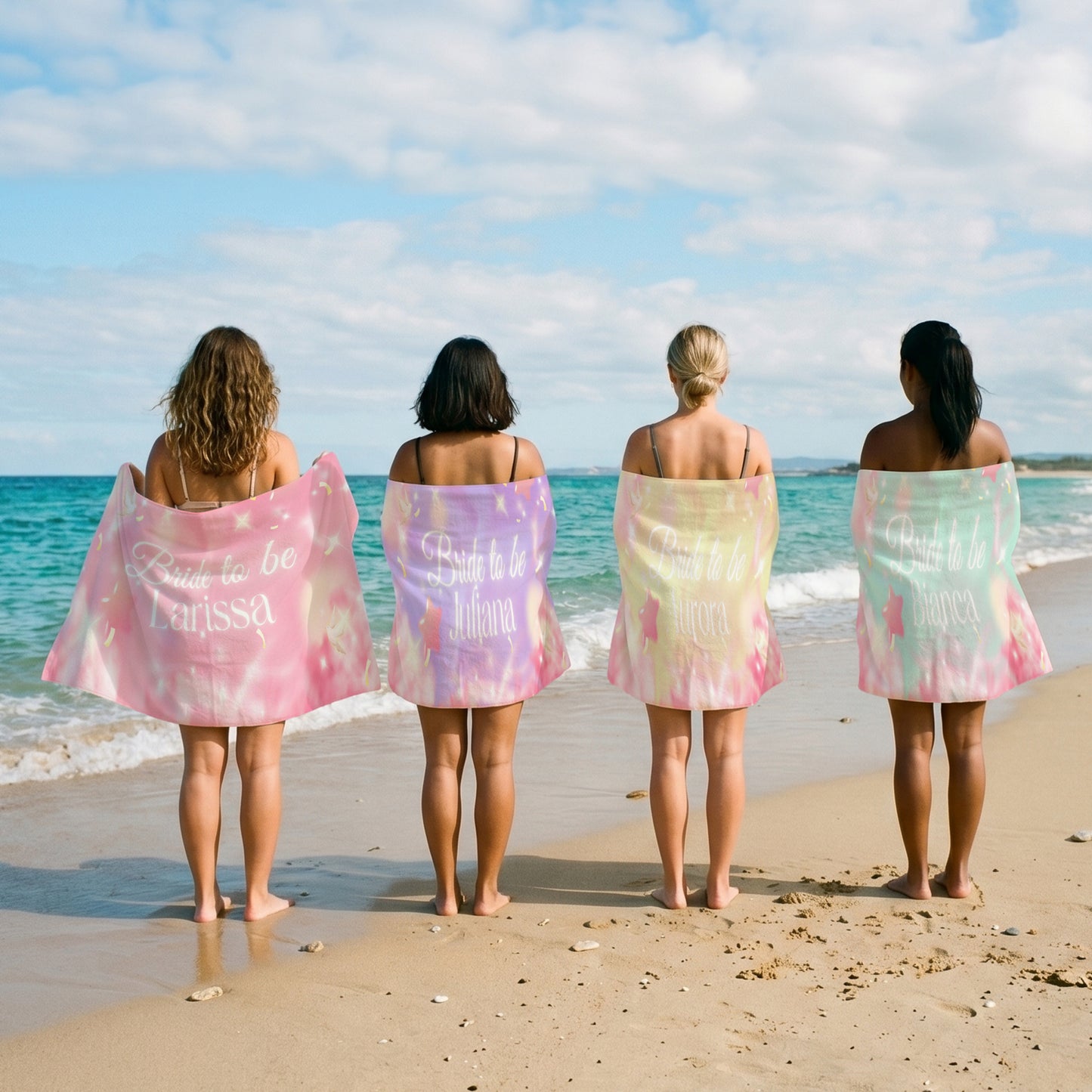 Bride To Be Pink Sky Printed Towel