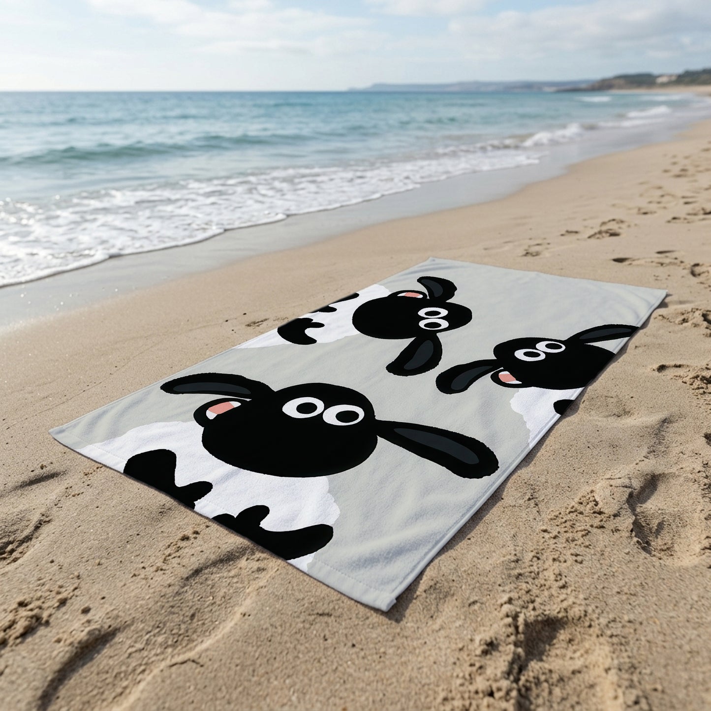 Playful Sheep Pattern Printed Towel