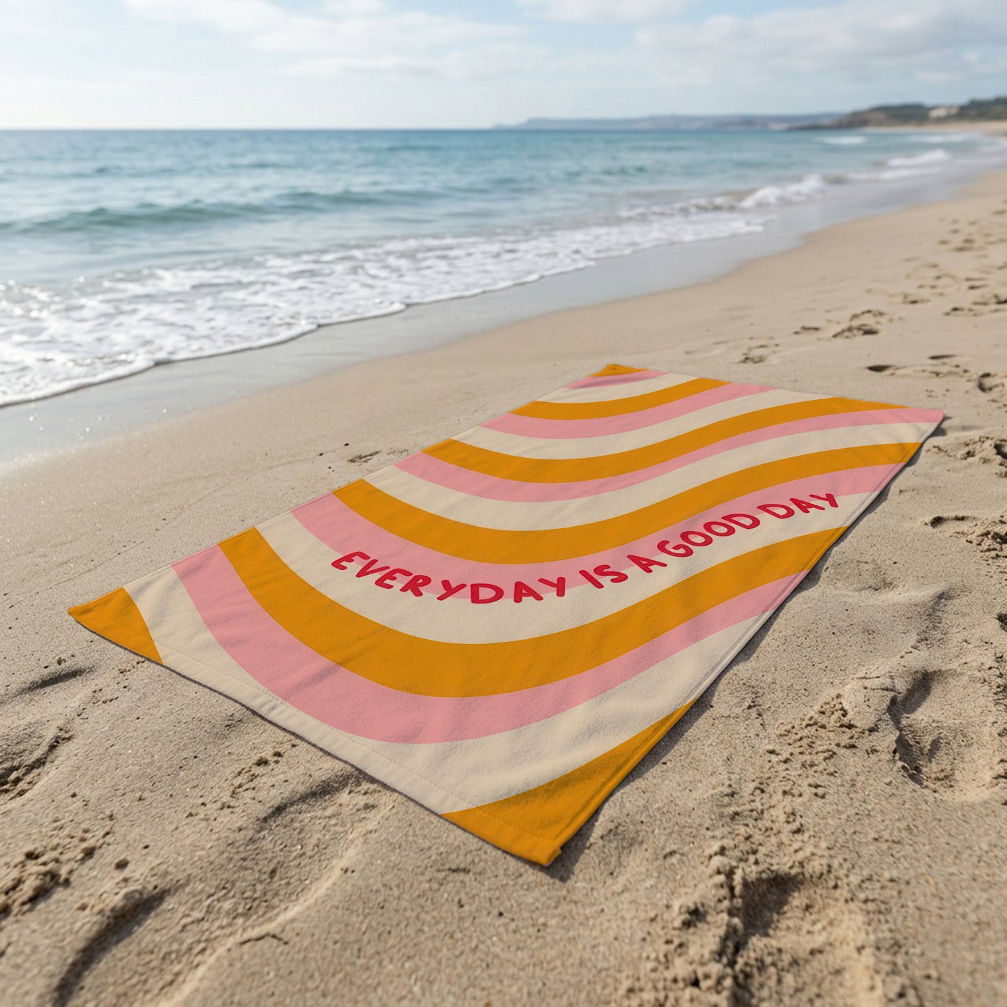 Everyday Good Day Retro Wave Printed Towel