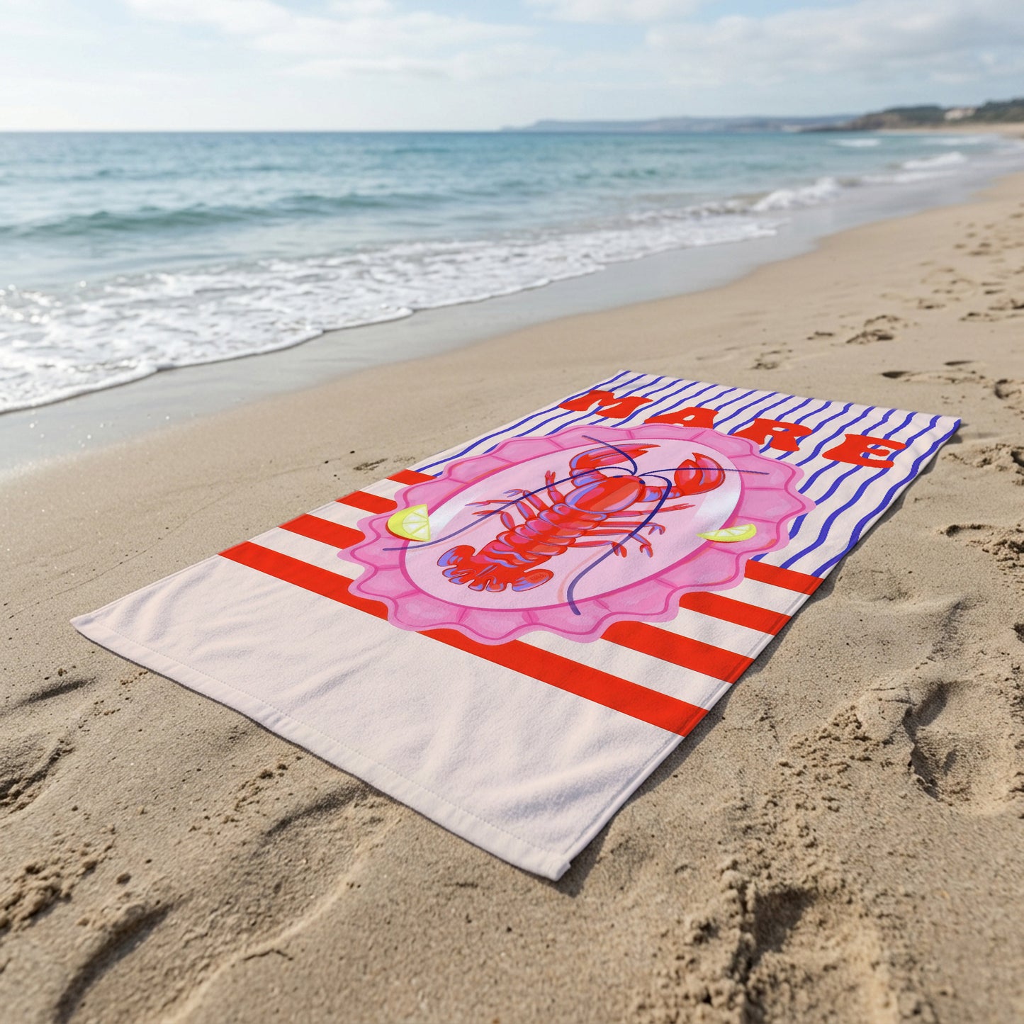 Mare Lobster Stripe Printed Towel