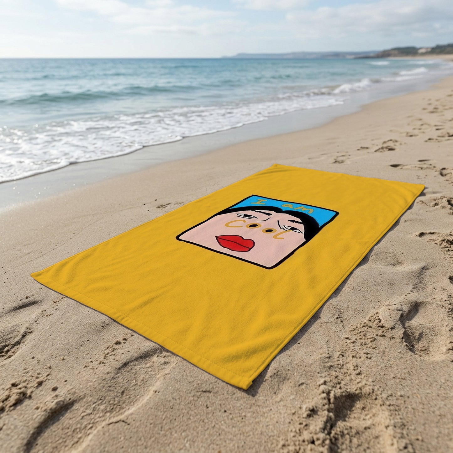 Yellow Selfie Portrait Printed Towel