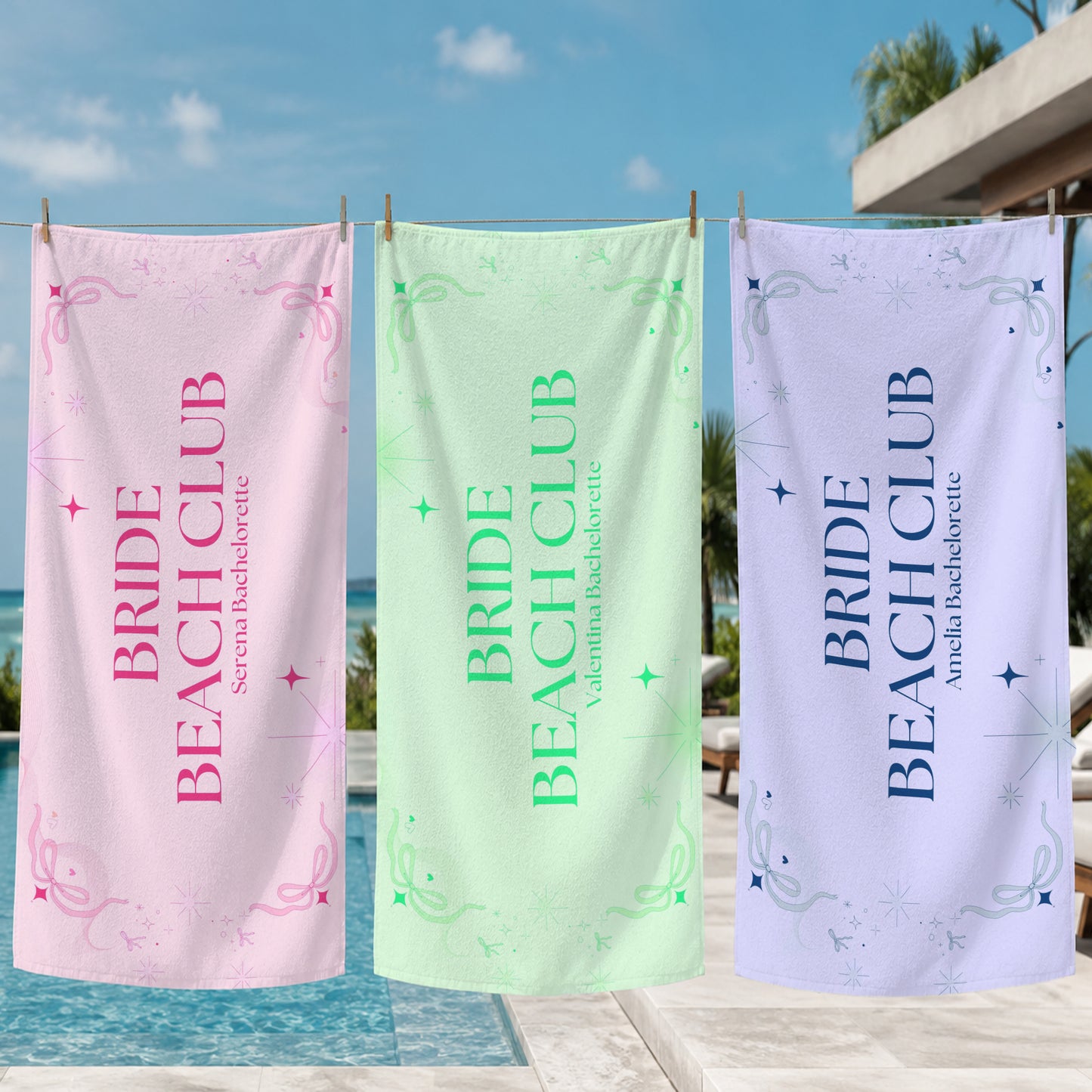 Bride Beach Club Bachelorette Printed Towel
