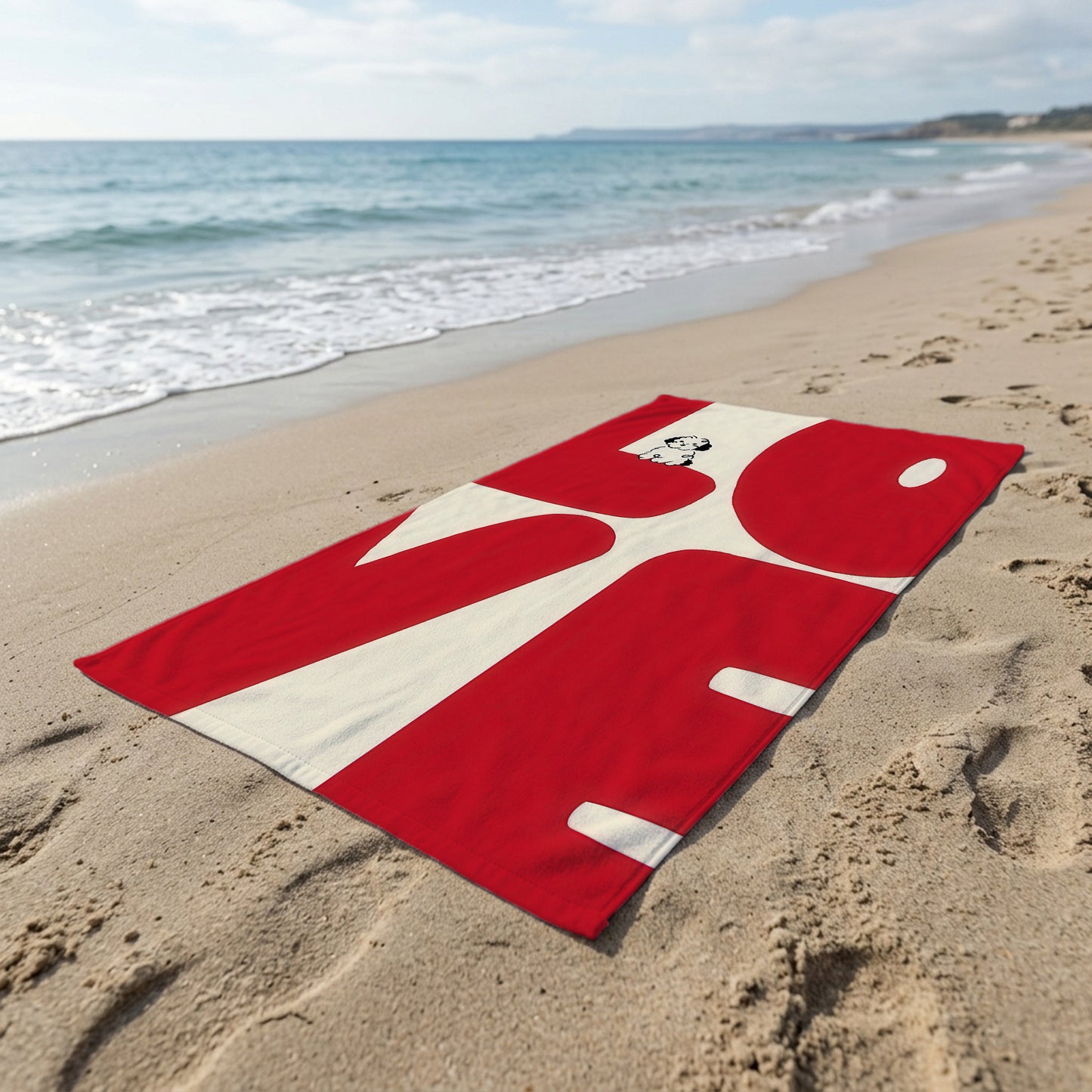 Red Love Graphic Printed Towel