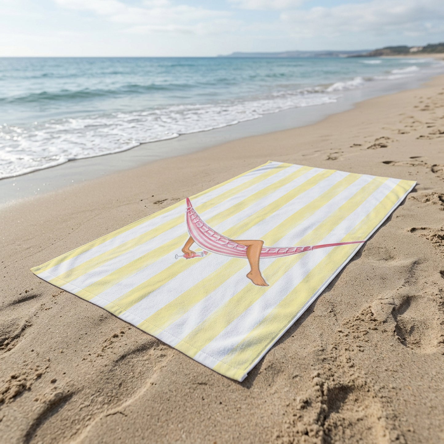 Yellow Hammock Stripe Printed Towel