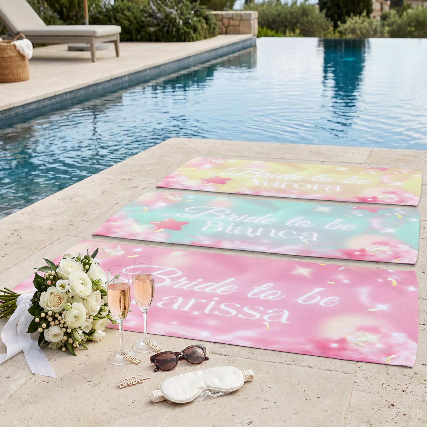 Bride To Be Pink Sky Printed Towel