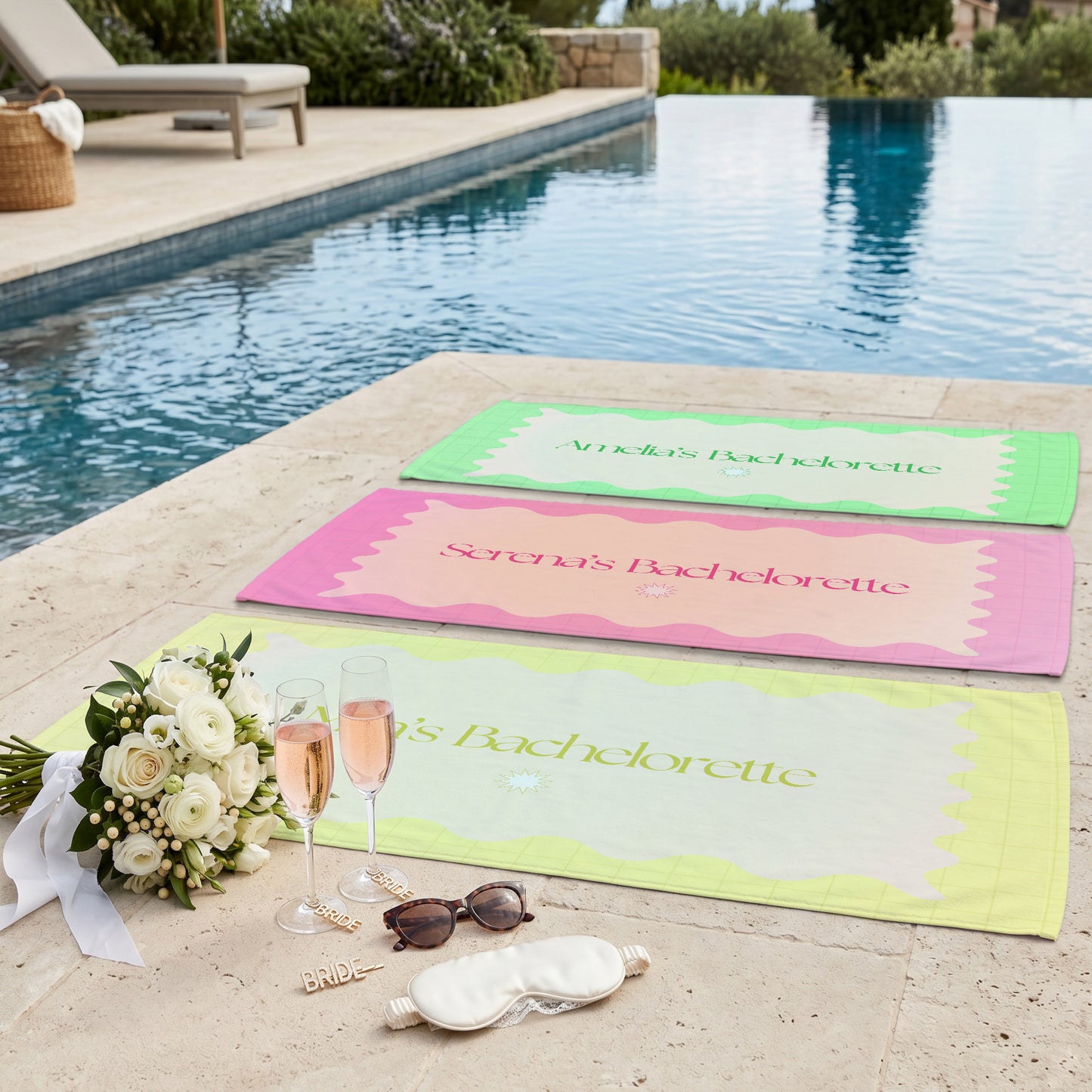 Serena Bachelorette Pink Frame Printed Towel