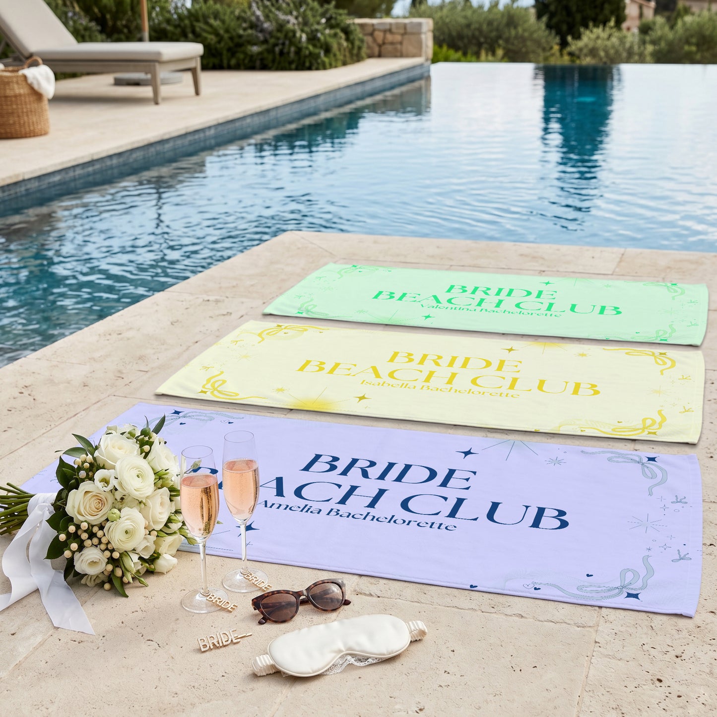Bride Beach Club Bachelorette Printed Towel