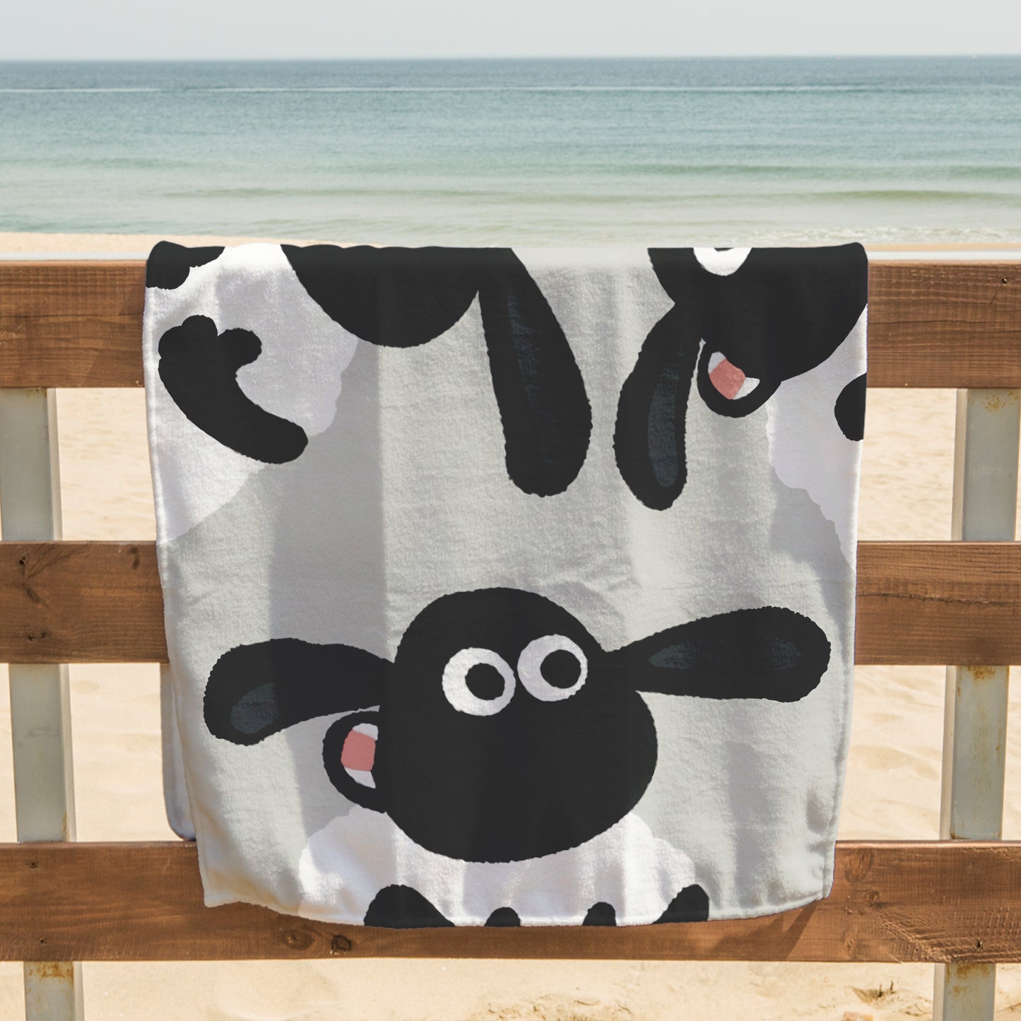 Playful Sheep Pattern Printed Towel