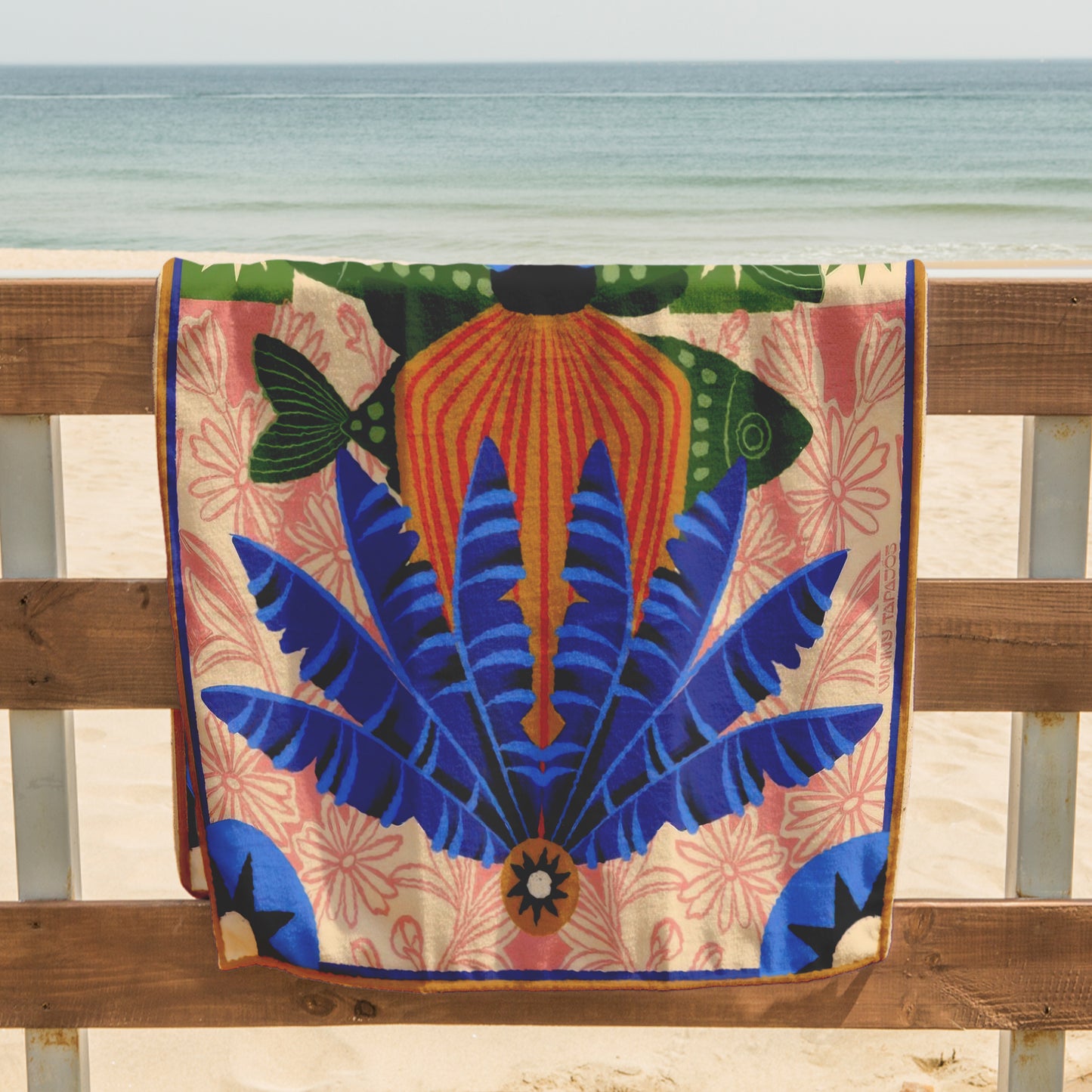 Tropical Mermaid Tile Printed Towel