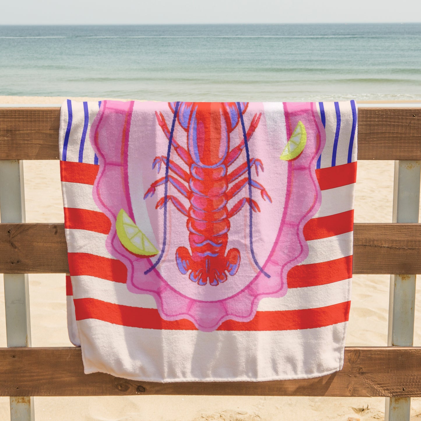 Mare Lobster Stripe Printed Towel