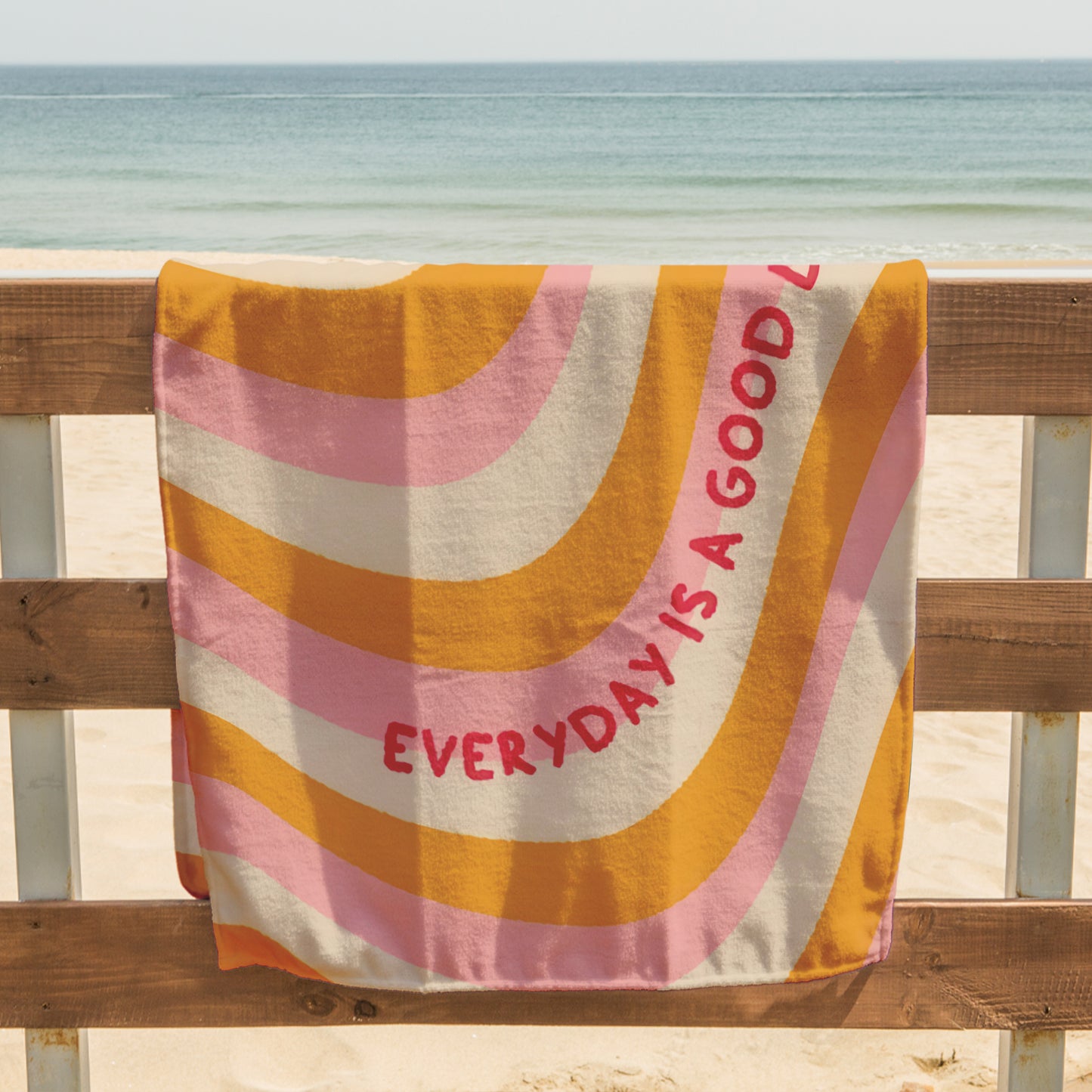 Everyday Good Day Retro Wave Printed Towel