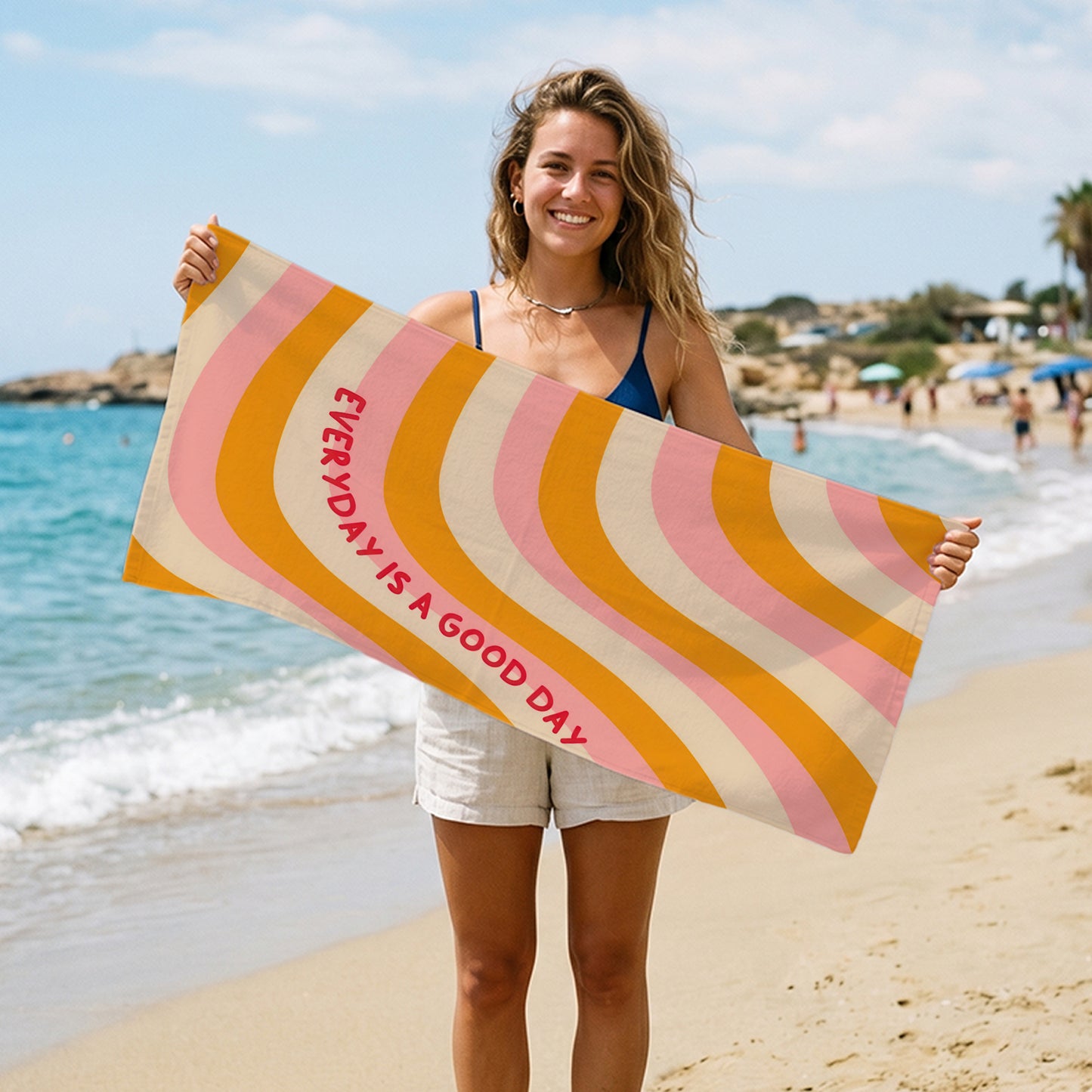 Everyday Good Day Retro Wave Printed Towel