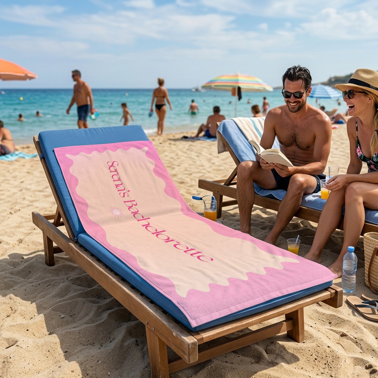 Serena Bachelorette Pink Frame Printed Towel