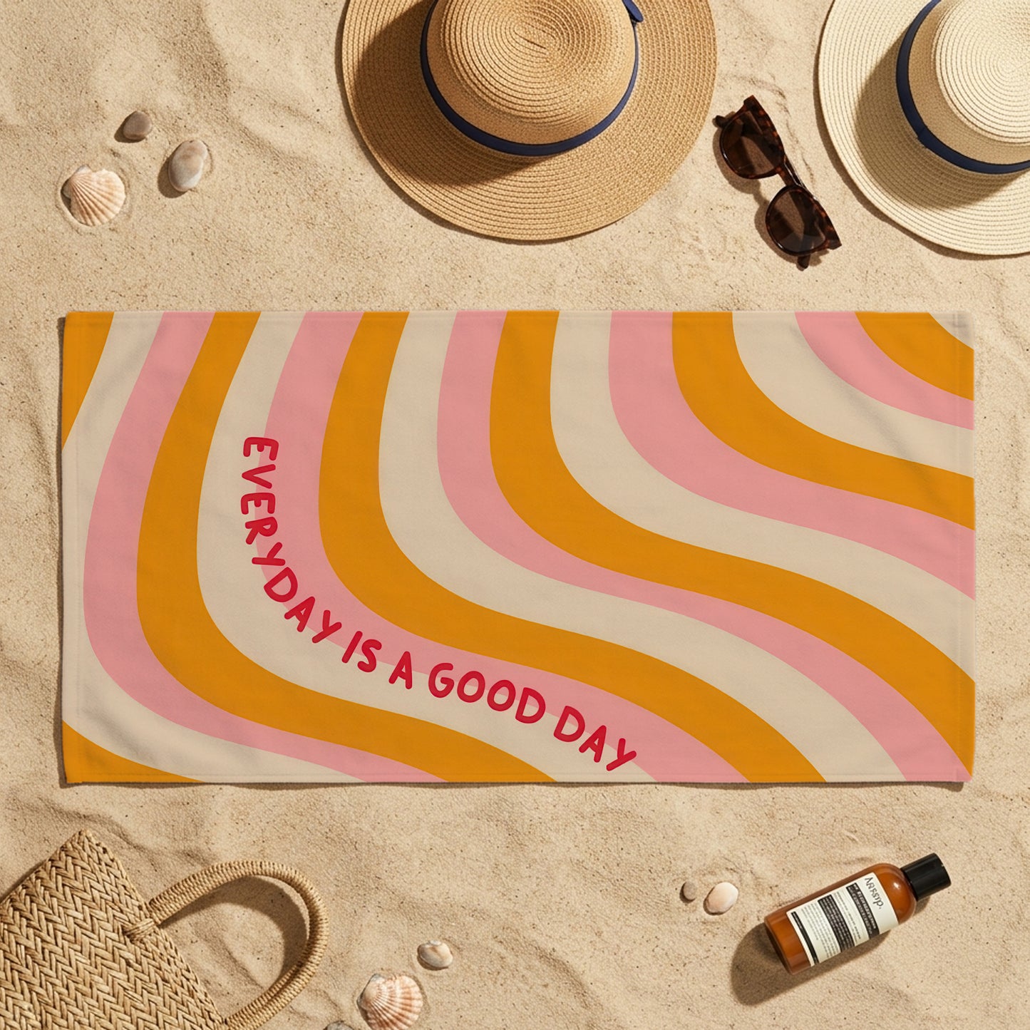 Everyday Good Day Retro Wave Printed Towel