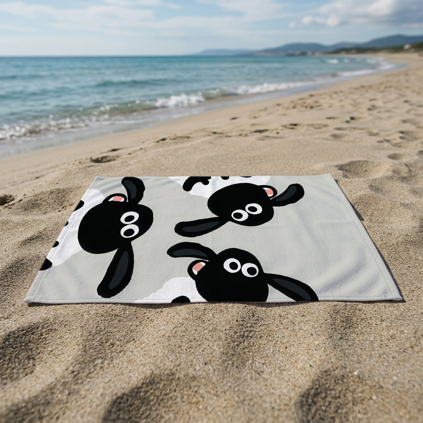 Playful Sheep Pattern Printed Towel