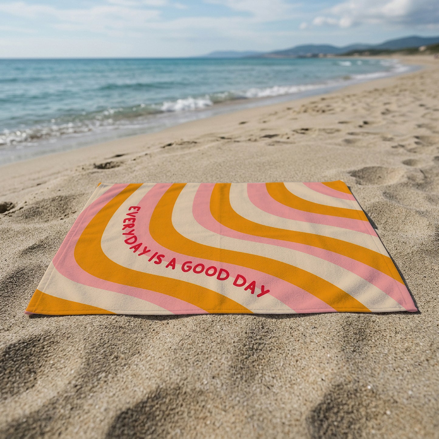Everyday Good Day Retro Wave Printed Towel