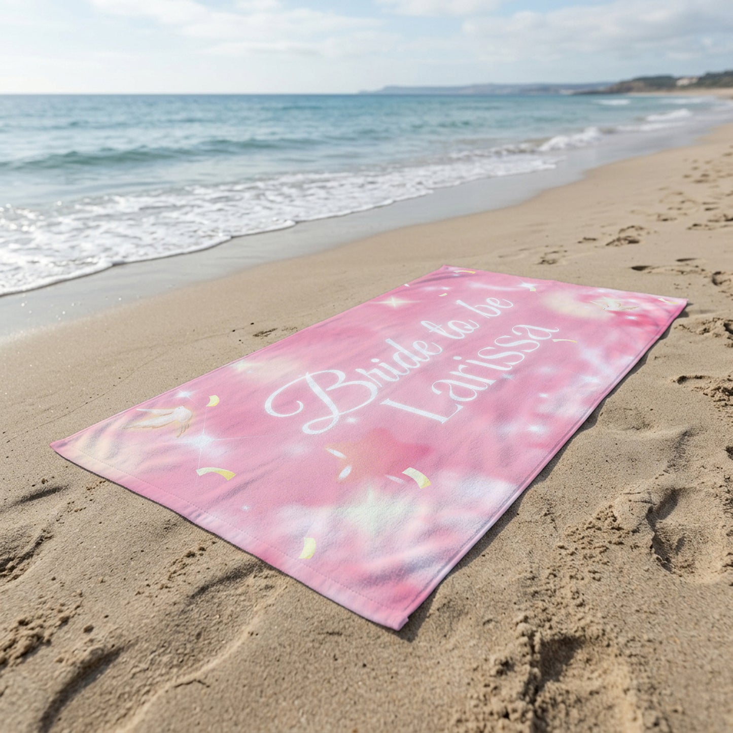 Bride To Be Pink Sky Printed Towel