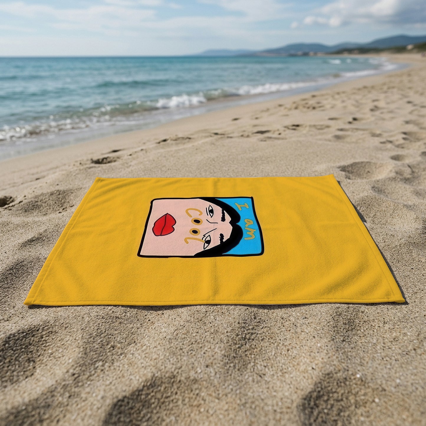 Yellow Selfie Portrait Printed Towel
