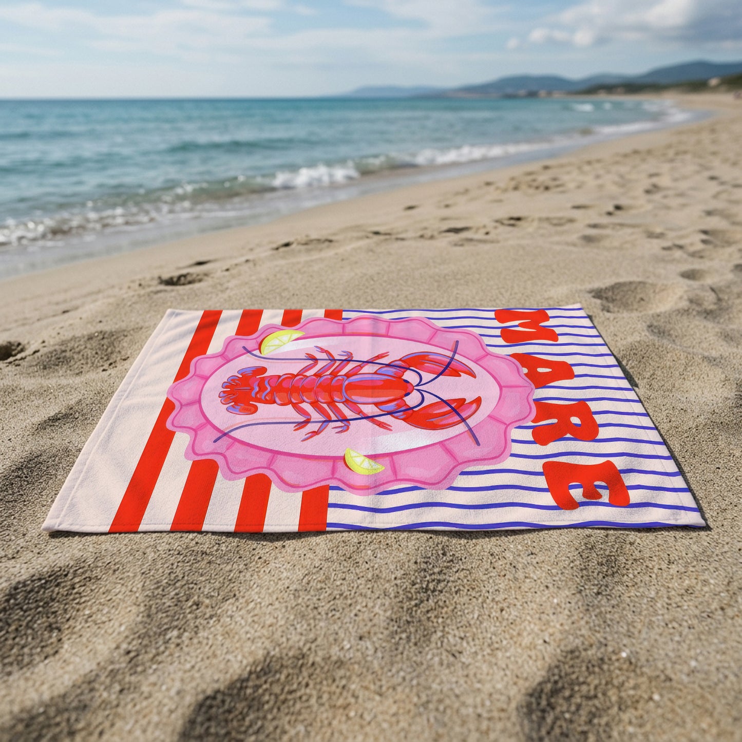 Mare Lobster Stripe Printed Towel