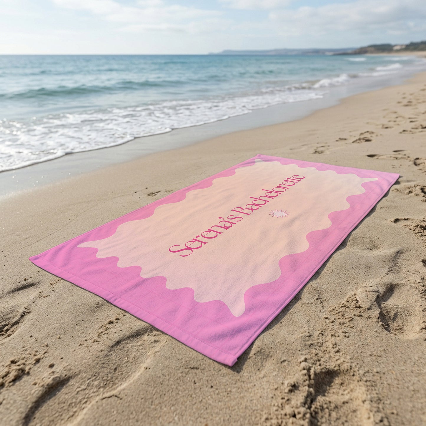 Serena Bachelorette Pink Frame Printed Towel