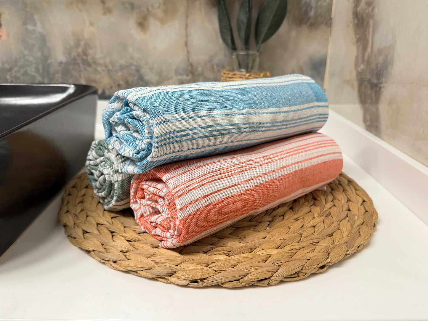 Personalized Turkish Beach Towel: Handwoven Cotton Peshtemal, Custom Embroidery