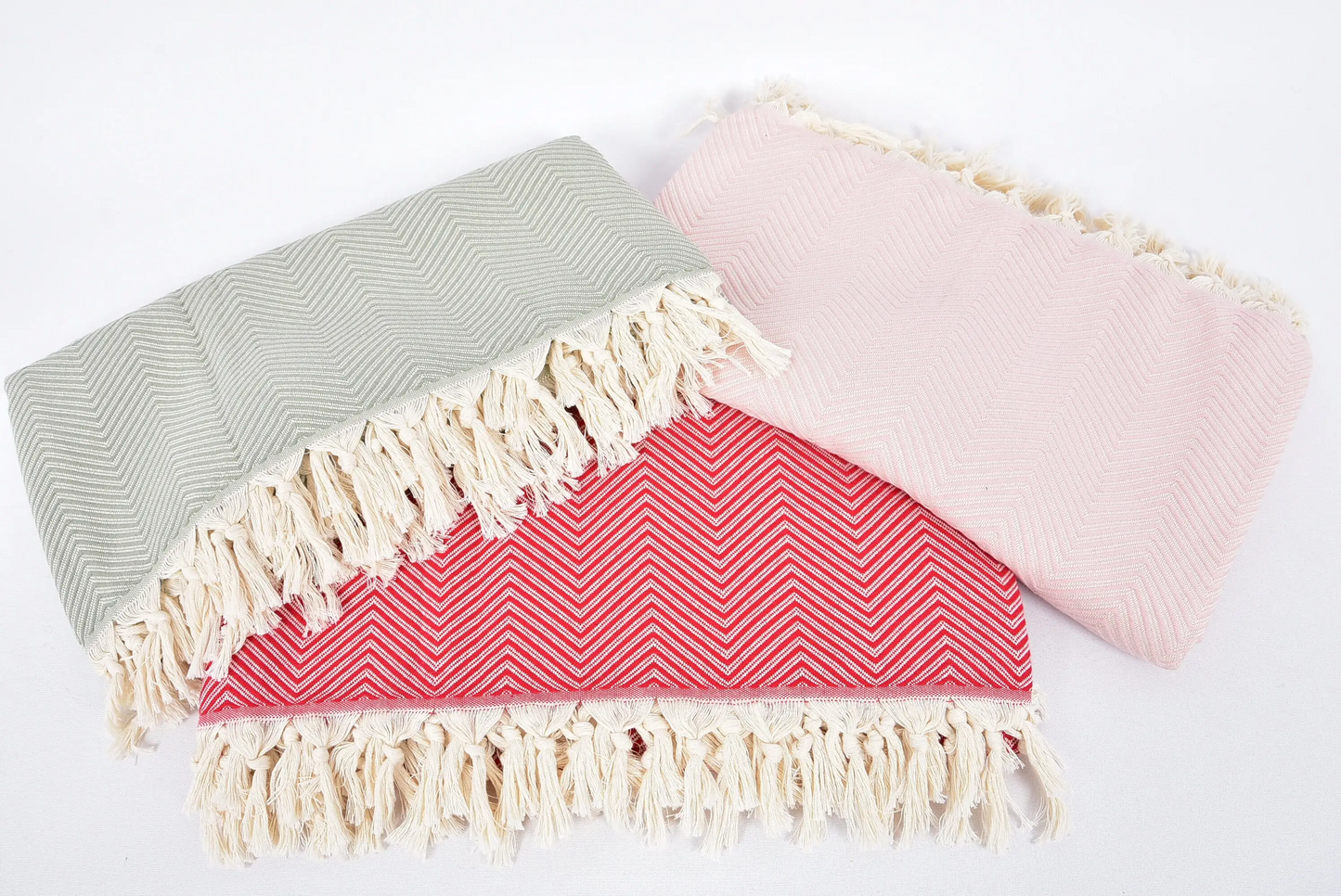 Winter Blanket Turkish Cotton Beige Stripes, 83x91 Inches