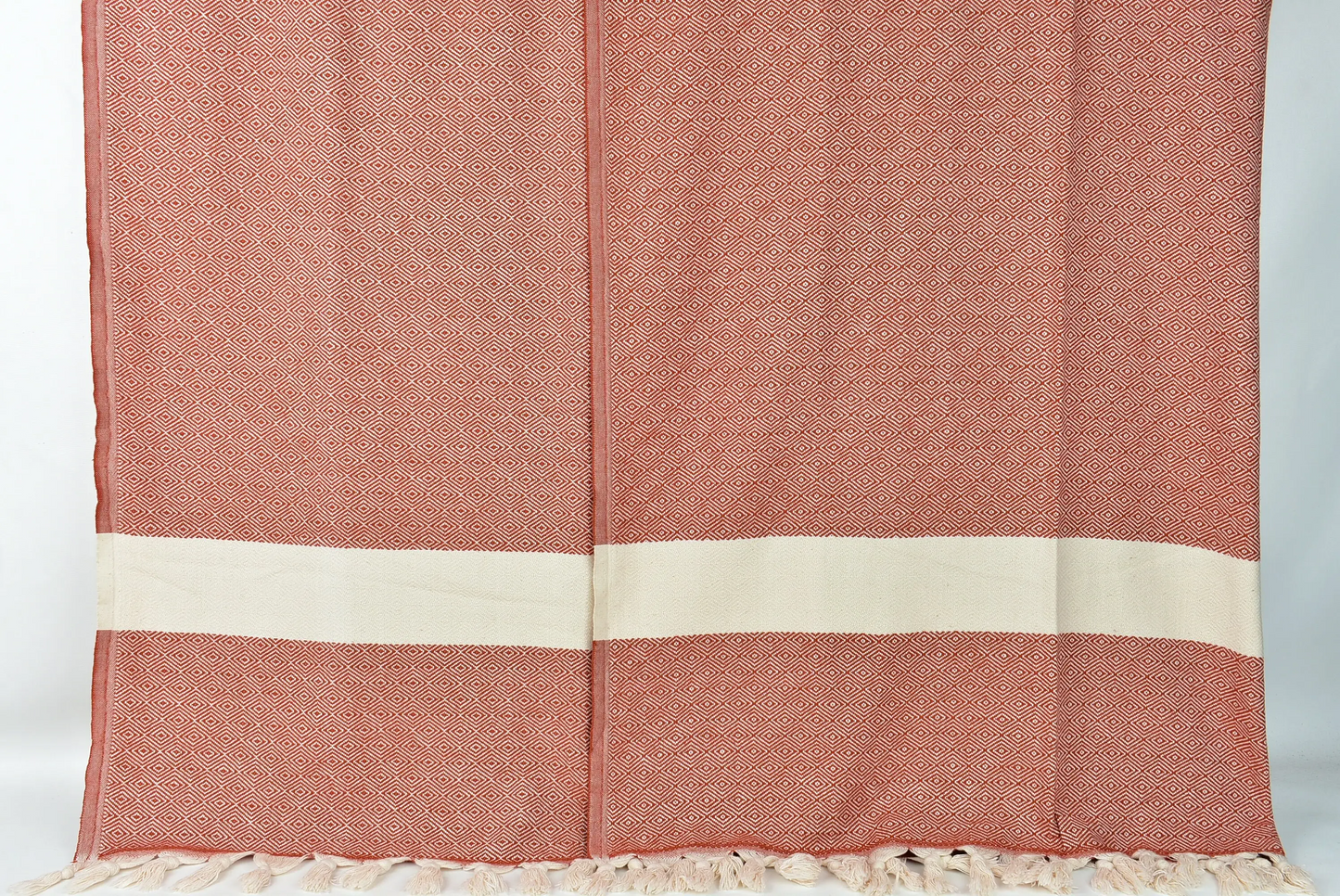 Picnic Blanket Dark Brick Diamond Throw, 79x91 Inches