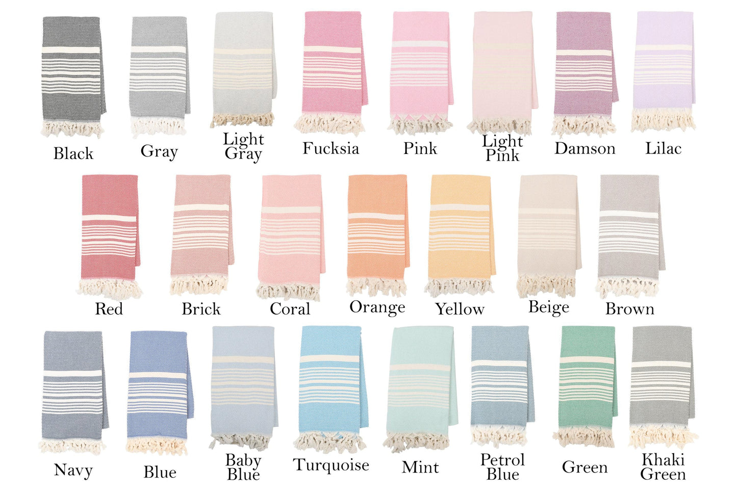 Personalized Turkish Beach Towel, Embroidered Organic Cotton Peshtemal