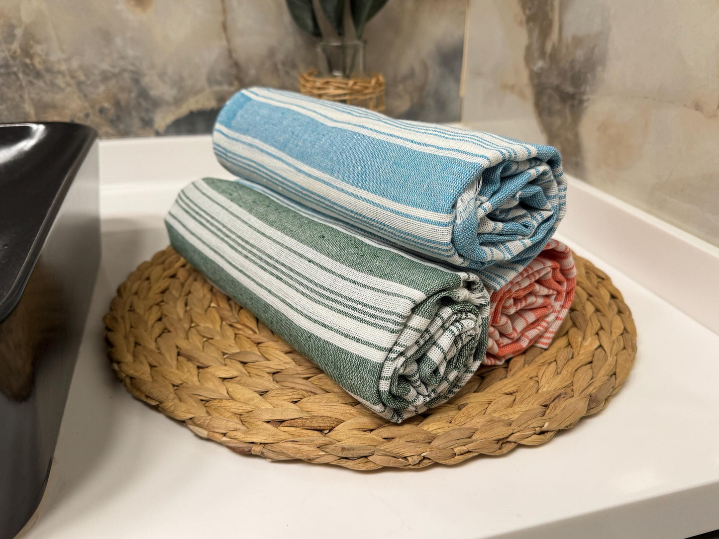 Personalized Turkish Beach Towel: Handwoven Cotton Peshtemal, Wedding Favor
