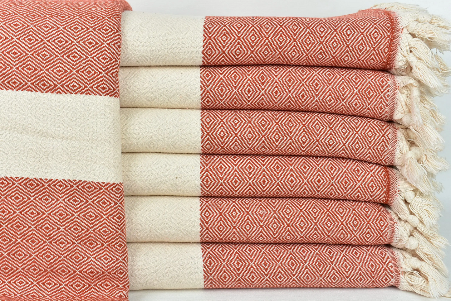 Picnic Blanket Dark Brick Diamond Throw, 79x91 Inches