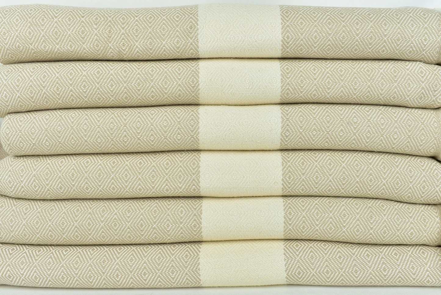 Monogrammed Beach Blanket, Diamond Beige, Turkish Cotton, 79x91 Inches