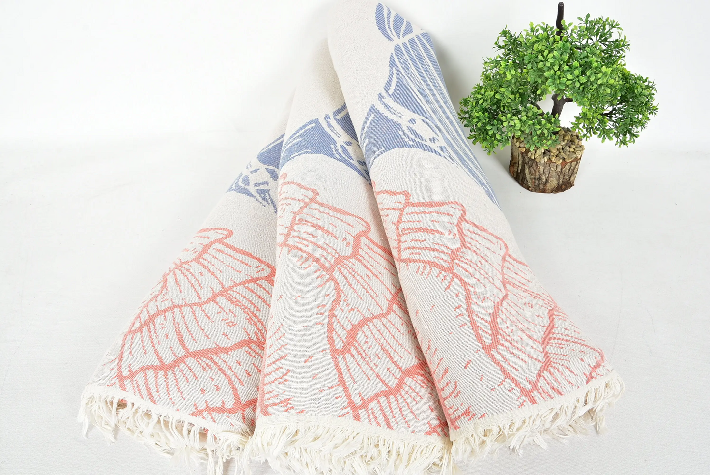 Big Towel Orange Animal Print Cotton Blanket, 60x86