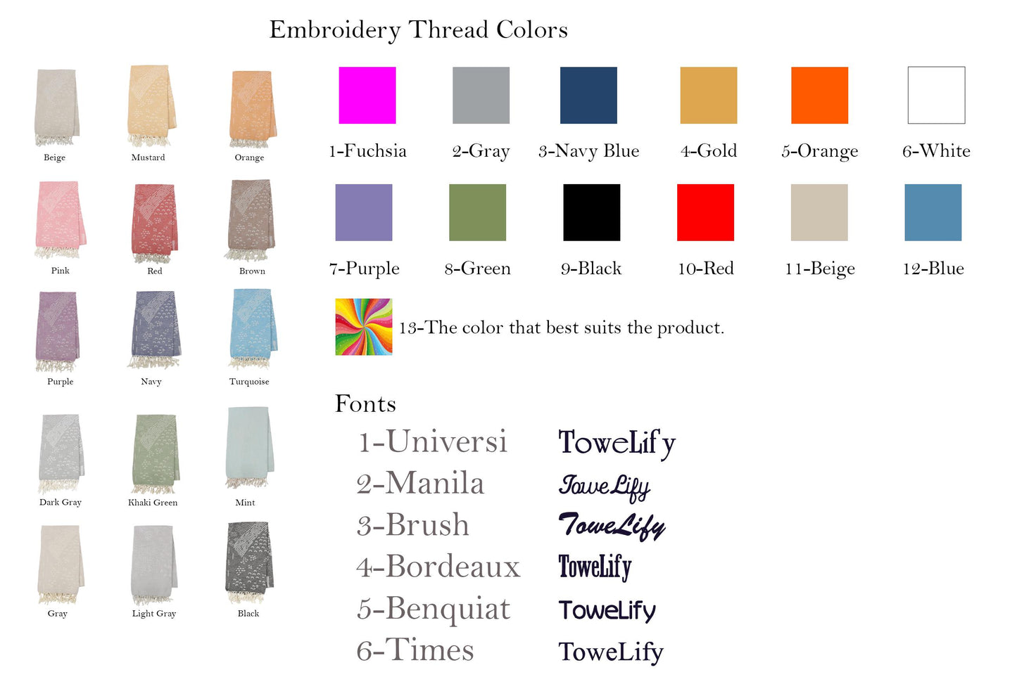 Personalized Turkish Cotton Beach Towel: Bridesmaid Bachelorette Gift
