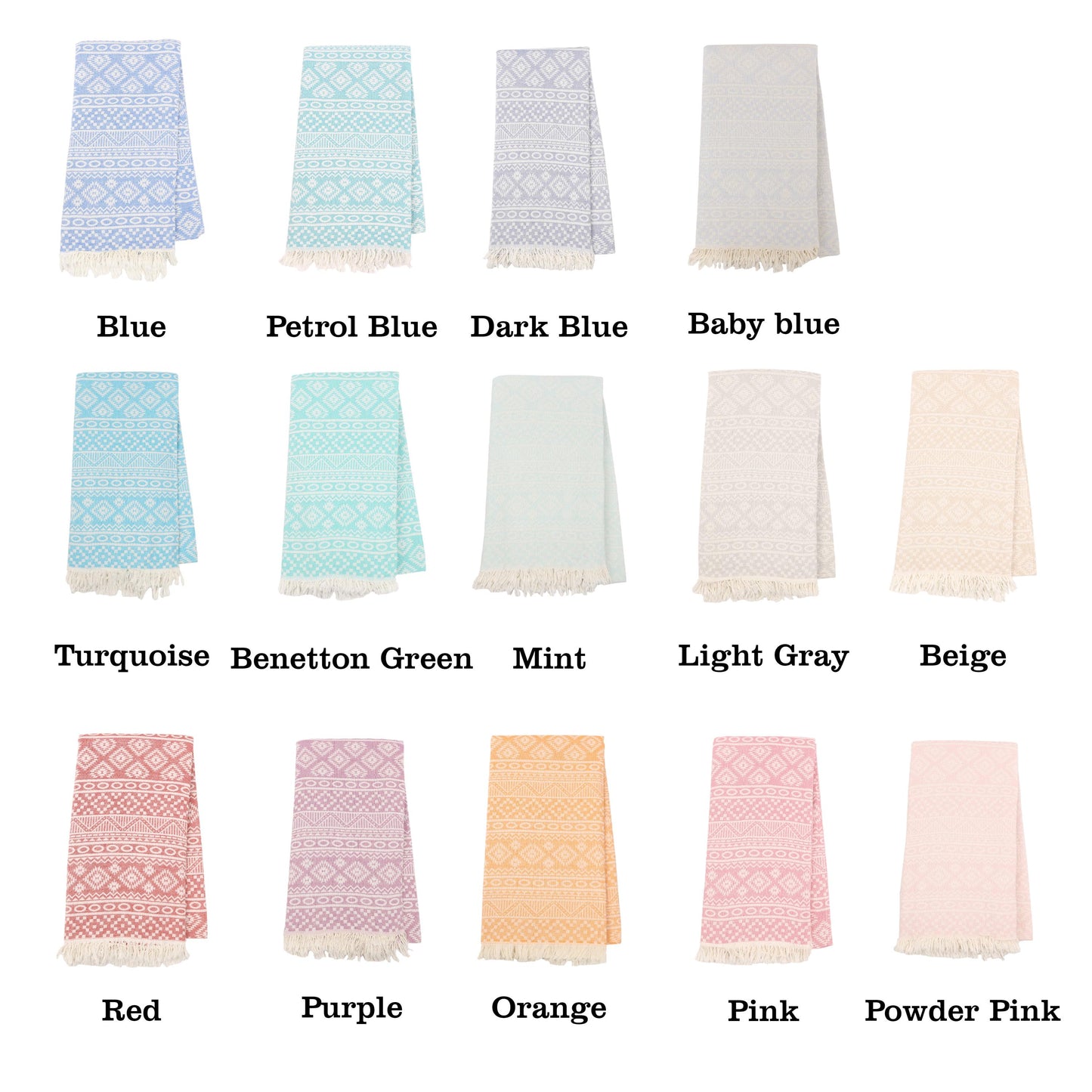 Embroidered Turkish Cotton Beach Towel: Personalized Hammam Gift