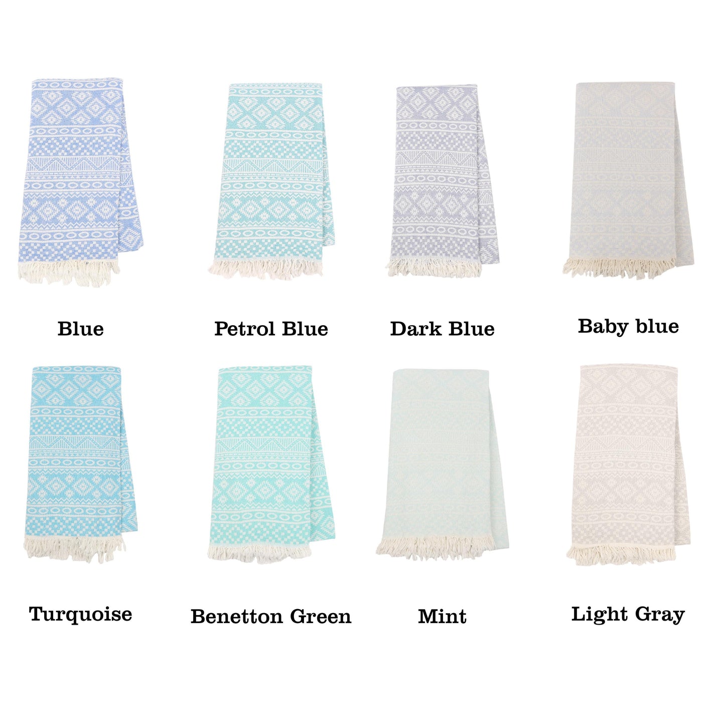 Embroidered Turkish Cotton Beach Towel: Personalized Hammam Gift