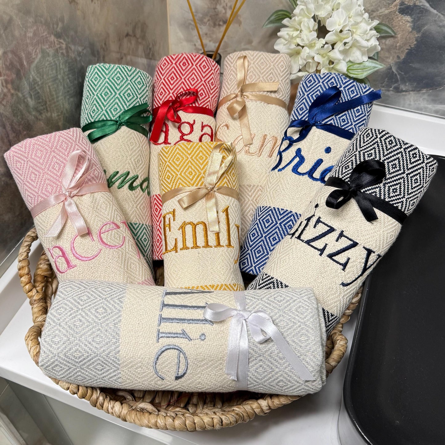 Bridesmaid Beach Towel – Personalized Bachelorette Party Favor & Wedding Gift